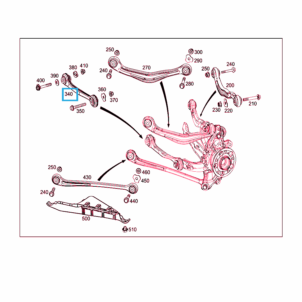 Задняя подвеска мерседес 124 схема